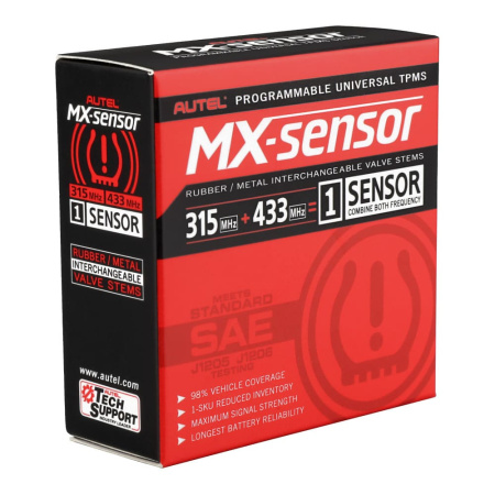 Датчик TPMS Autel MX-1 433МГц+315МГц, быстрофиксируемый, обрезиненный, 60 шт.