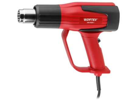 Термовоздуходувка WORTEX HG 6120-1 в чем. + набор сопл 2000 Вт, 2 режима, 60-600 °С, LCD
