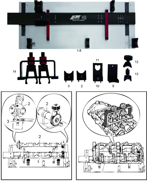Фиксатор распредвала JTC 4405 (VW, AUDI, PORSCHE TDI 2.7, 3.0, 4.0, T40094,T40095,T40096)