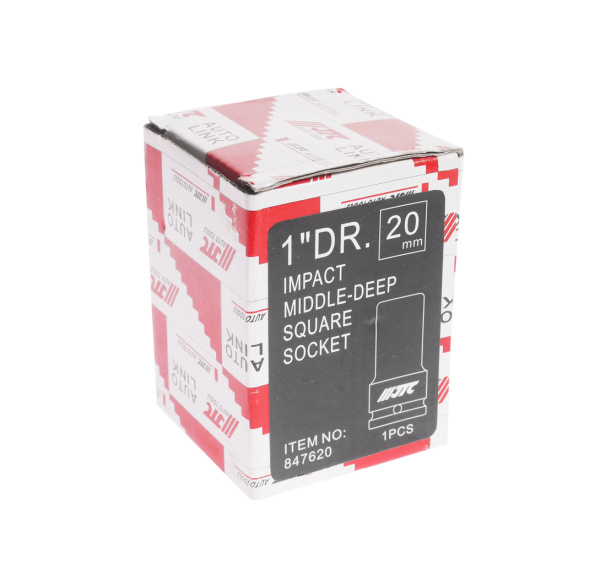 Головка торцевая 4-х гранная ударная JTC 847620 (квадрат, 1", 20 мм,  L=76 мм)