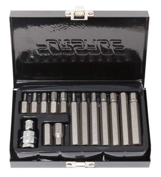 Набор бит HEX с битодержателем,15пр. 1/2''(L:30/75мм,4-8,10,12мм)