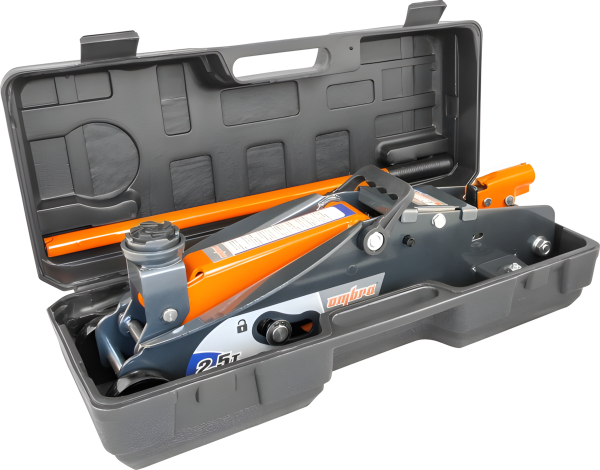 Домкрат подкатной Ombra OHT225C с фиксатором в кейсе (2.5 т)
