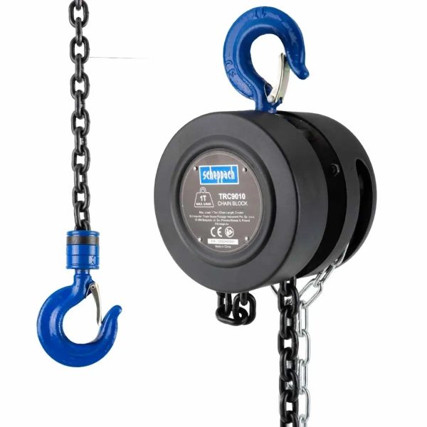 Лебедка механическая подвесная с фиксацией цепи натяжения, 1т (длина цепи - 3м)