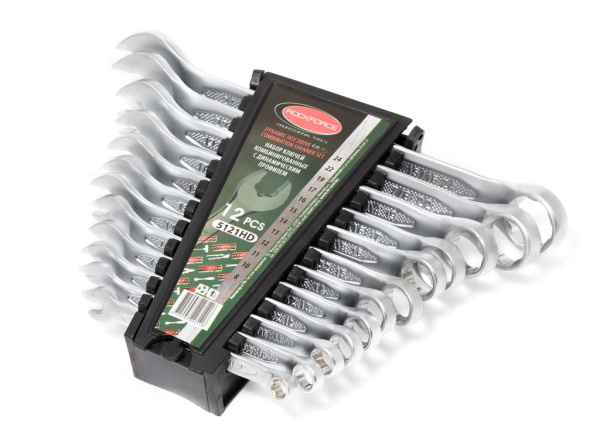 Набор ключей комбинированных с динамическим профилем,12пр. (8, 10-17, 19, 22, 24мм),в пластиковом держателе