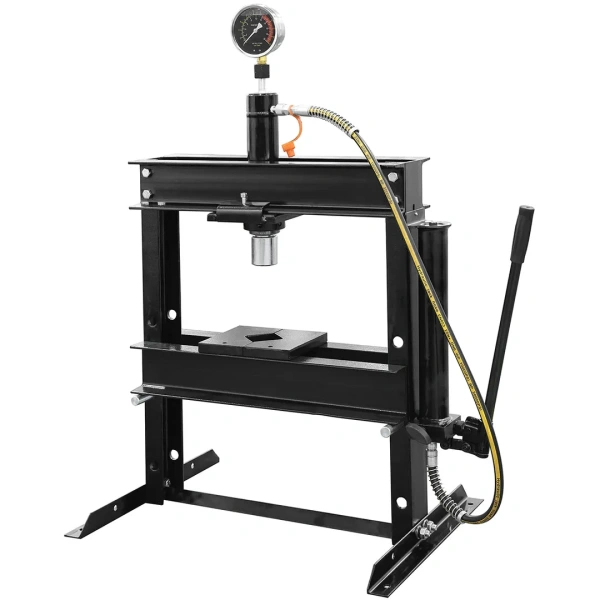 Пресс настольный гидравлический с манометром и выносным насосом 12т (раб. высота: 0-340мм, раб. ширина: 400мм, раб. стол: 185х400мм, ход штока: 175мм)