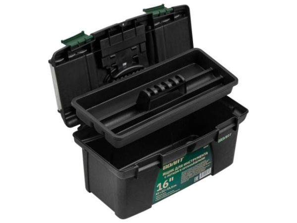 Ящик для инструмента пластмасс. 41х22х19,5 см (16") с лотком и органайз. 20236 ВОЛАТ