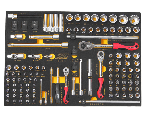 Набор инструментов слесарно-монтажный JTC US1119 (119 предметов в ложементе)