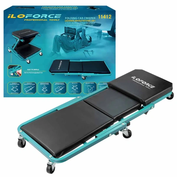 Лежак трансформер подкатной на 6-ти колесах (Стул-лежак)