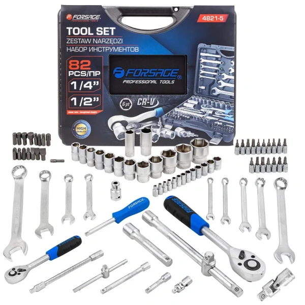 Набор инструмента 82пр.1/4''&1/2''(6-гр.)(4-32мм)