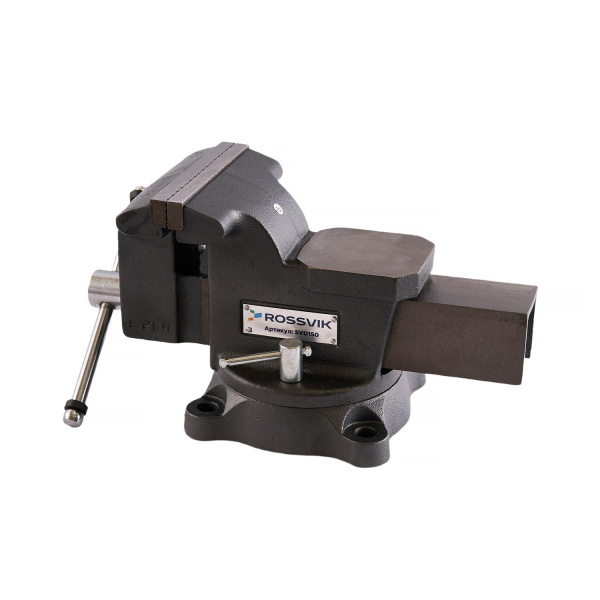 Тиски слесарные ROSSVIK SVD150 (150 мм, поворотные, с наковальней)