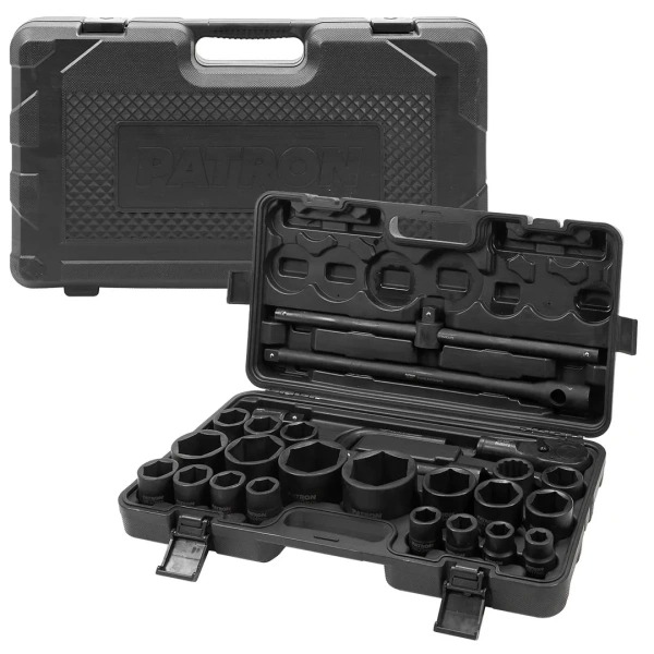 Набор инструментов ударных 26пр, 3/4''1''(6гр.) (17,19,22,24,27,30,32,33,34,35,36,36-12гр,38,41,46,50мм,1'':55,60,65мм)