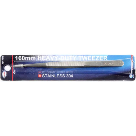 Пинцет прямой рифленый Licota AET-7115 (160 мм)