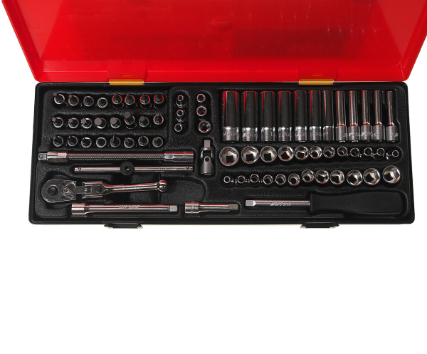 Набор головок комбинированный JTC K2733 (1/4", 73 предмета в кейсе)