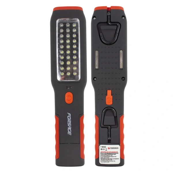 Лампа светодиодная аккумуляторная(2магнита,2крючка,180гр.,боковой свет 3W30LED,торцевой свет1W1LED,3.7V,1800mAh,зарядка12/220V,защита гнезда зарядки)