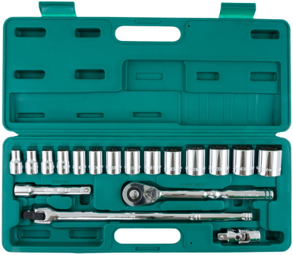 Набор головок торцевых дюймовых S05H4219S, 1/2"DR, SAE 3/8"--1-1/4", 19 предметов