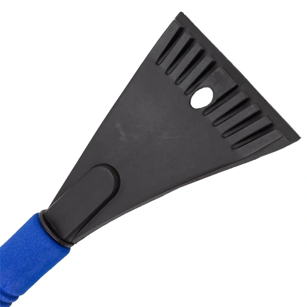 Щетка для снега в усиленном корпусе со скребком и накладкой на рукоятке(L общая 58cм, L рабочая 20cм, скребок 10.5см, цвет-синий)