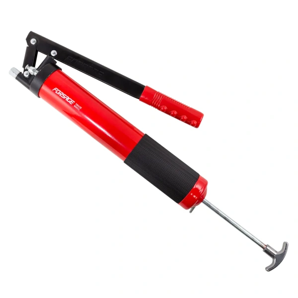 Шприц для нагнетания густой смазки ручной 600мл в комплекте с жестким(L-170мм) и гибким(L-330мм) наконечником (1шток,''под закладку'')