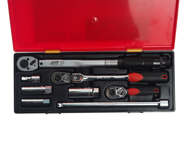 Набор головок для свечей зажигания JTC K3084 (с динамометрическим ключом, 3/8", 8 предметов в кейсе)