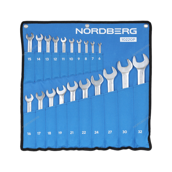Набор ключей комбинированных NORDBERG 10220P (20 шт,) планшет тетрон