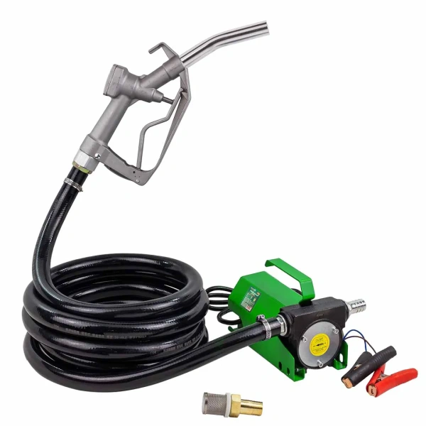 Насос для перекачки топлива переносной (12V, 40W, 20л/мин) в комплекте со шлангом резиновым 28х19мм 4м