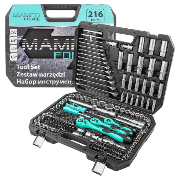 Набор инструментов 216пр. 1/4''3/8''1/2''(6гр.)(4-32мм)