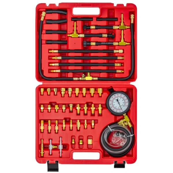 Тестер давления топлива в наборе с адаптерами 41пр. (0-10 bar) в кейсе.