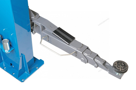 Подъемник 380V 2х стоечный 4 т с верхней синхронизацией (синий) снятие со стопоров с одной колонны NORDBERG N4122HM-4B