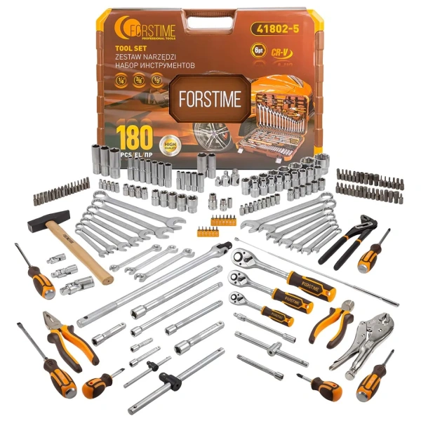 Набор инструментов 180пр.1/4''&3/8''&1/2'' (6-гран.)(4-32мм)