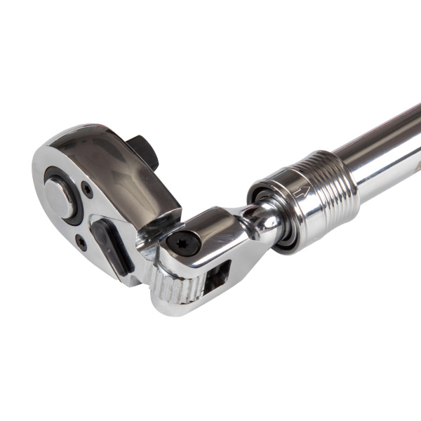 Трещотка 1/2" 350-490 мм 72 зубца флажковая с кнопкой шарнирная телескопическая МАСТАК 010-43719