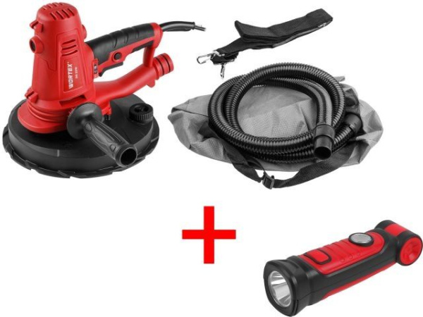 Шлифмашина для стен и потолков WORTEX DG 2210 в кор. + АКЦИЯ (В ПОДАРОК 1323375 Фонарь светодиодный Wortex CF 5010 в кор.)