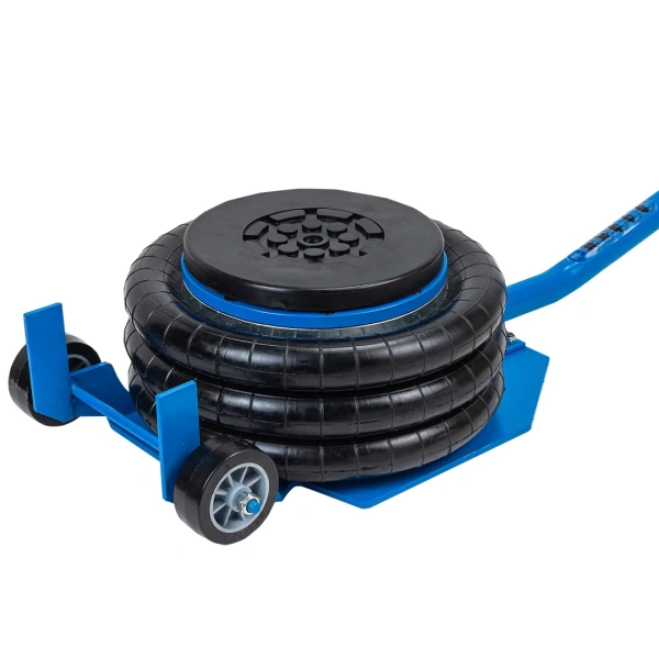 Домкрат подкатной пневматический 3,5т(6-12bar, h min 135мм, h max 450мм, 3 подушки, Ø270мм)