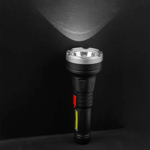 Фонарь светодиодный аккумуляторный (4 режима работы, аккум. 1200мАч, свет.поток 130Лм, время раб. 3-4ч, время зар. 2-3ч, IPX5)