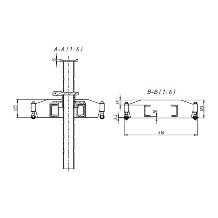 Опорная система для вывешивания передних осей автомобиля 125 мм Гамматест GTM5010
