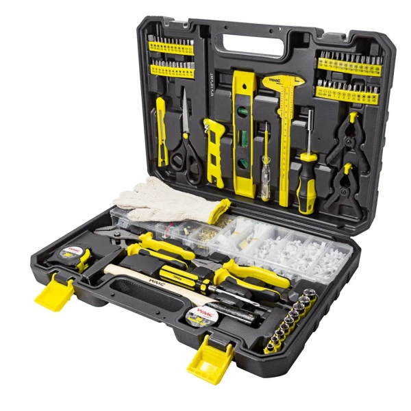 Набор инструментов 1200пр.1/4''6гр (5-13мм)(шарнирно-губцевый, отвертки,биты,расходник,рулетка,уровень,ножовка)