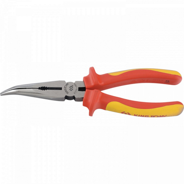 Пассатижи тонконосые KING TONY 6336-08A, 200 мм, загнутые, диэлектрические