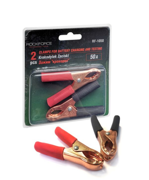 Зажимы для зарядки и тестирования аккумулятора 50A, в блистере