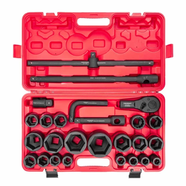 Набор инструментов ударных ''Profi''26пр, 6гр, 3/4''(17,19,21,22,24,27,30,32-36,36-12гр,38,41,46,50) 1''(55,60,65), в кейсе