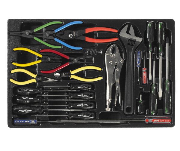 Набор инструментов JTC 39311 для тележки инструментальной JTC 3931 (1-я секция, 25 предметов)