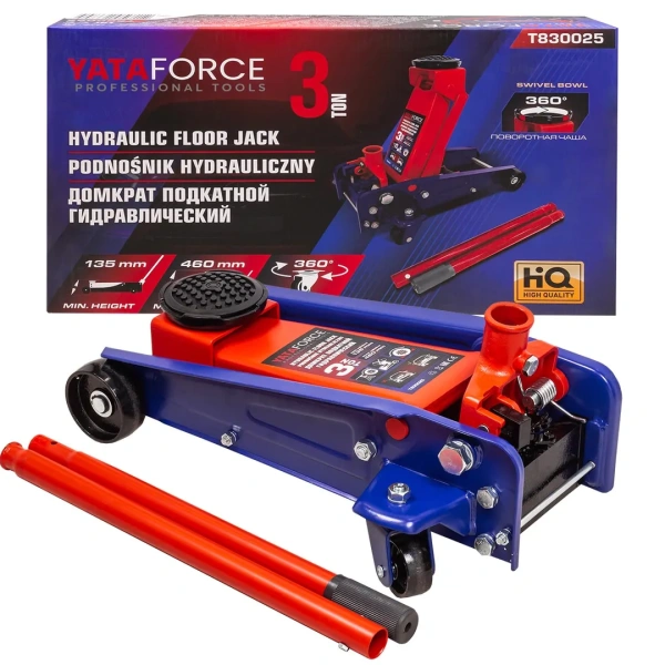 Домкрат подкатной гидравлический 3т (h min 135мм, h max 460мм)