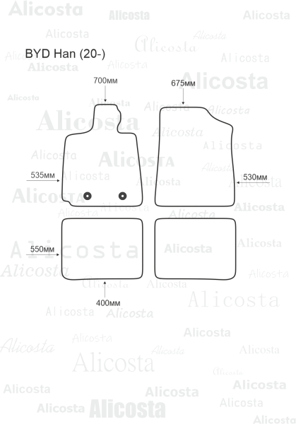 Ворсовые коврики в салон BYD Han (20-)