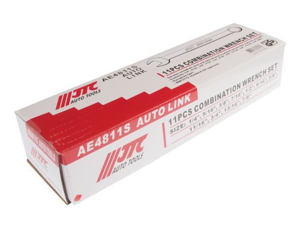 Набор ключей комбинированных в планшете JTC AE4811S (1/4"-7/8", 11 предметов)