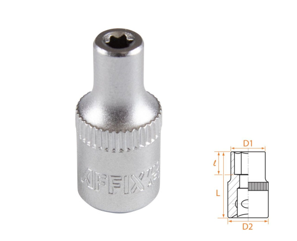 Головка торцевая TORX Е-стандарт 1/4" E4 AFFIX AF00023004