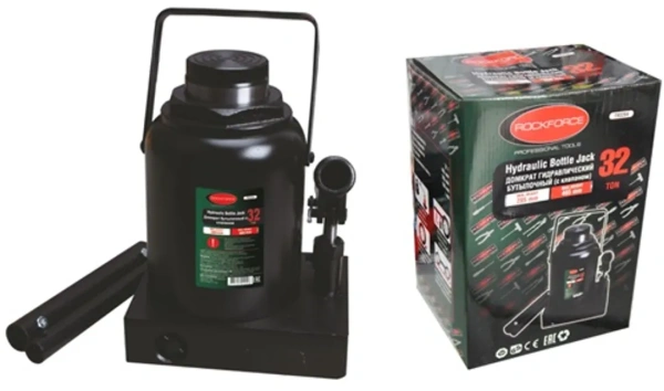 Домкрат бутылочный 32т с клапаном (высота подхвата - 285мм, высота подъема - 465мм, ход штока - 180мм)