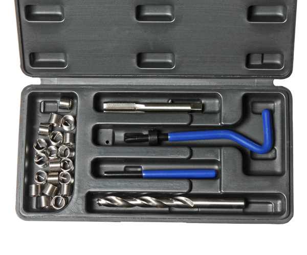 Набор инструментов для восстановления резьбы JTC 4783 (вставки М10х1,25, L=13,5 мм, 10шт., 14 предметов)