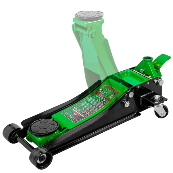 Домкрат подкатной гидравлический двухпоршневой с резиновой накладкой 3,5т (h min 80мм, h max 495мм)