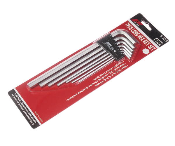Набор ключей шестигранных Г-образных экстрадлинных JTC 5351 ( 2,5-10 мм, 7 предметов)