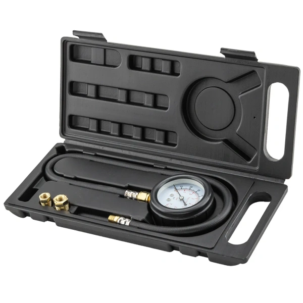 Тестер давления масла в наборе с резьбовыми адаптерами 3пр., (0-7bar), в кейсе