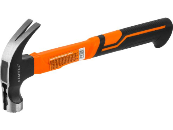 Молоток-гвоздодер 0,45кг с магнитом, фибергл.рукоятка STARTUL PROFI (ST2204-04)