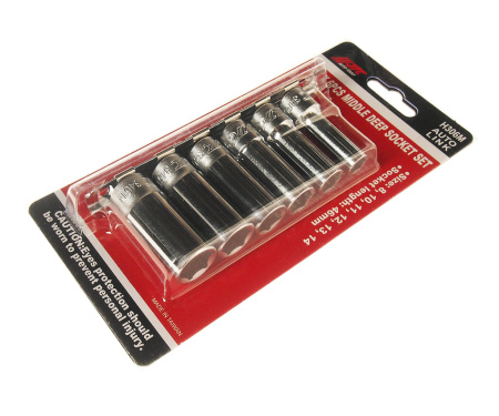 Набор головок торцевых 6-ти гранных средней глубины JTC H306M (3/8", 8-14 мм L=46 мм, 6 предметов)