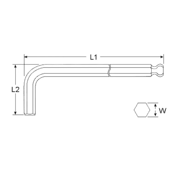 Ключ шестигранный угловой с шаром Licota BP200120SM (12 мм)